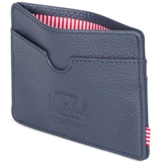 HERSCHEL CHARLIE RFID LEATHER (10360) - Navy Pebbled