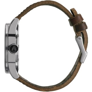NIXON THE SENTRY LEATHER (A105 1113) - Silver / Brown