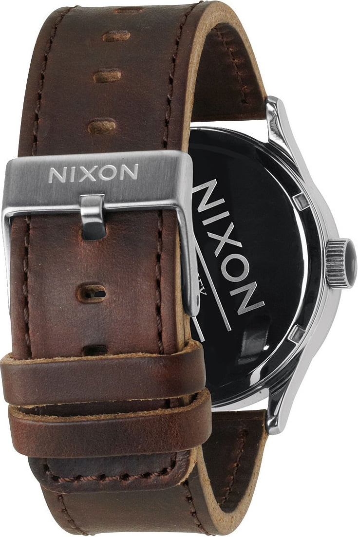 NIXON THE SENTRY LEATHER (A105 1113) - Silver / Brown