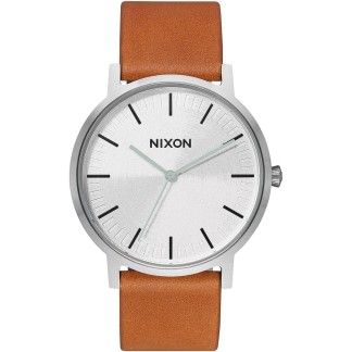 NIXON THE PORTER LEATHER (A1058 2853) - Silver / Tan
