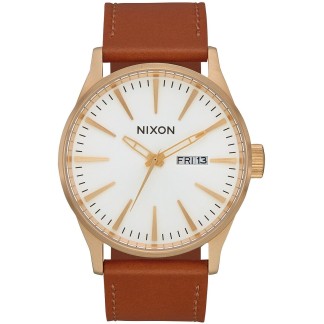NIXON THE SENTRY LEATHER (A105 2621) - Gold / White / Saddle