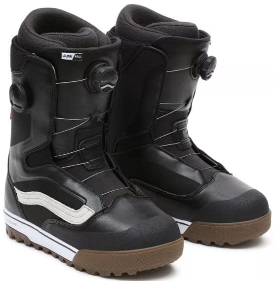 botas de snowboard vans aura pro black white