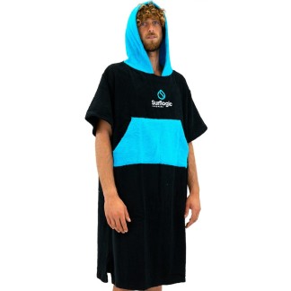 SURF LOGIC PONCHO - Black / Cyan