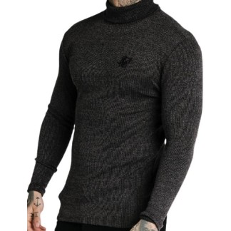 SIKSILK RIB TURTLE NECK (18111) - Jet Black