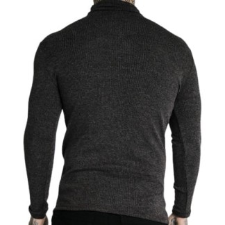 SIKSILK RIB TURTLE NECK (18111) - Jet Black
