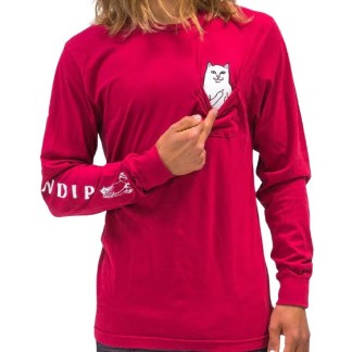 RIPNDIP LORD NERMAL POCKET LS (RND1418) - Burgundy