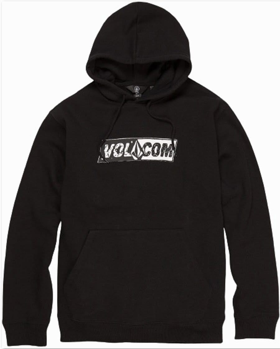 Sudadera Volcom Catch 91 de capucha color negro vista frontal