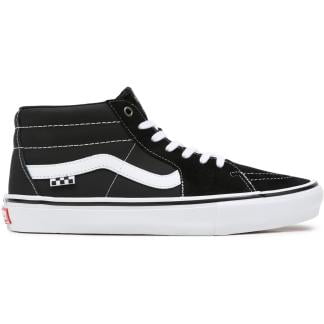 VANS ZAPATILLAS SKATE GROSSO MID BLACK WHITE EMO LEATHER LATERAL