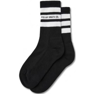 POLAR CALCETINES RIB SOCKS FAT STRIPE CREW BLACK