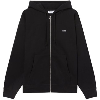 OBEY SUDADERA DE CAPUCHA Y CIERRE DE CREMALLERA ESTABLISHED WORKS BOLD BLACK FRONT