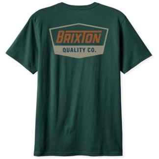 BRIXTON CAMISETA MANGA CORTA REGAL DEEP EMERALD RUST SAND BACK
