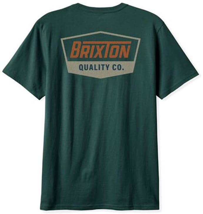 BRIXTON CAMISETA MANGA CORTA REGAL DEEP EMERALD RUST SAND BACK