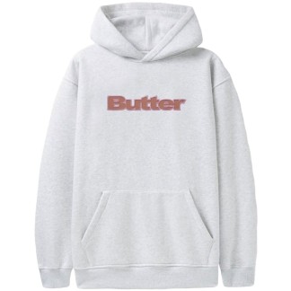 BUTTER GOODS SUDADERA DE CAPUCHA NYLON LOGO APPLIQUE PULLOVER HOOD ASH FRONT