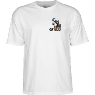 POWELL PERALTA CAMISETA MANGA CORTA STEVE CABALERO CHOPPER BIKE WHITE FRONT