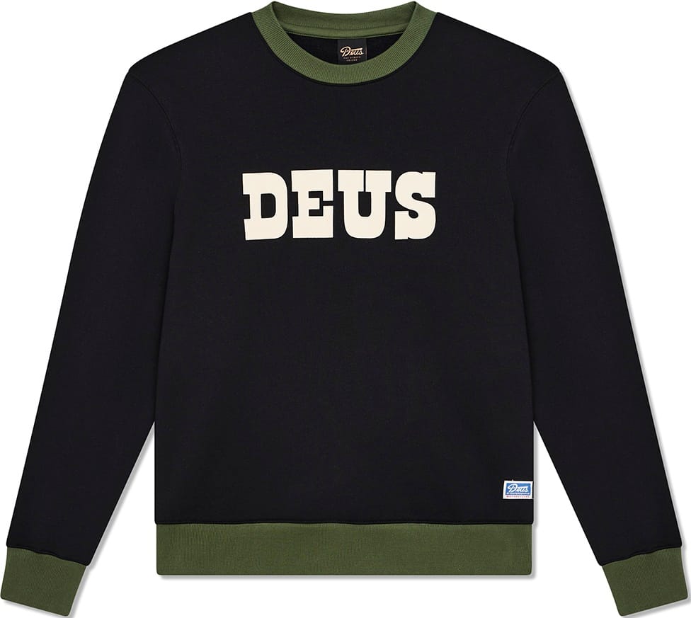 DEUS EX MACHINA DE CUELLO REDONDO PICKLOCK CREW BLACK FRONT