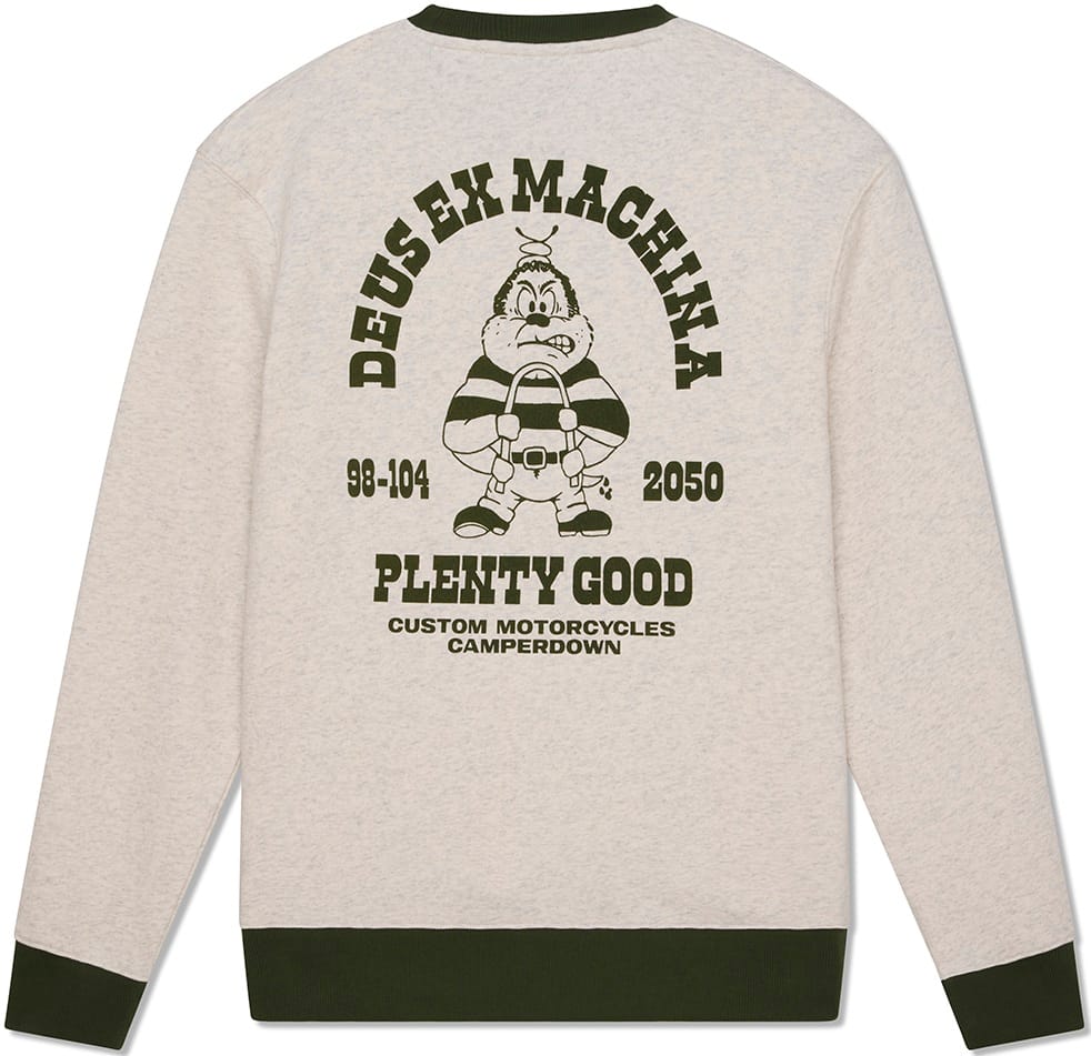 DEUS EX MACHINA DE CUELLO REDONDO PICKLOCK CREW LIGHT GREY MARLE BACK