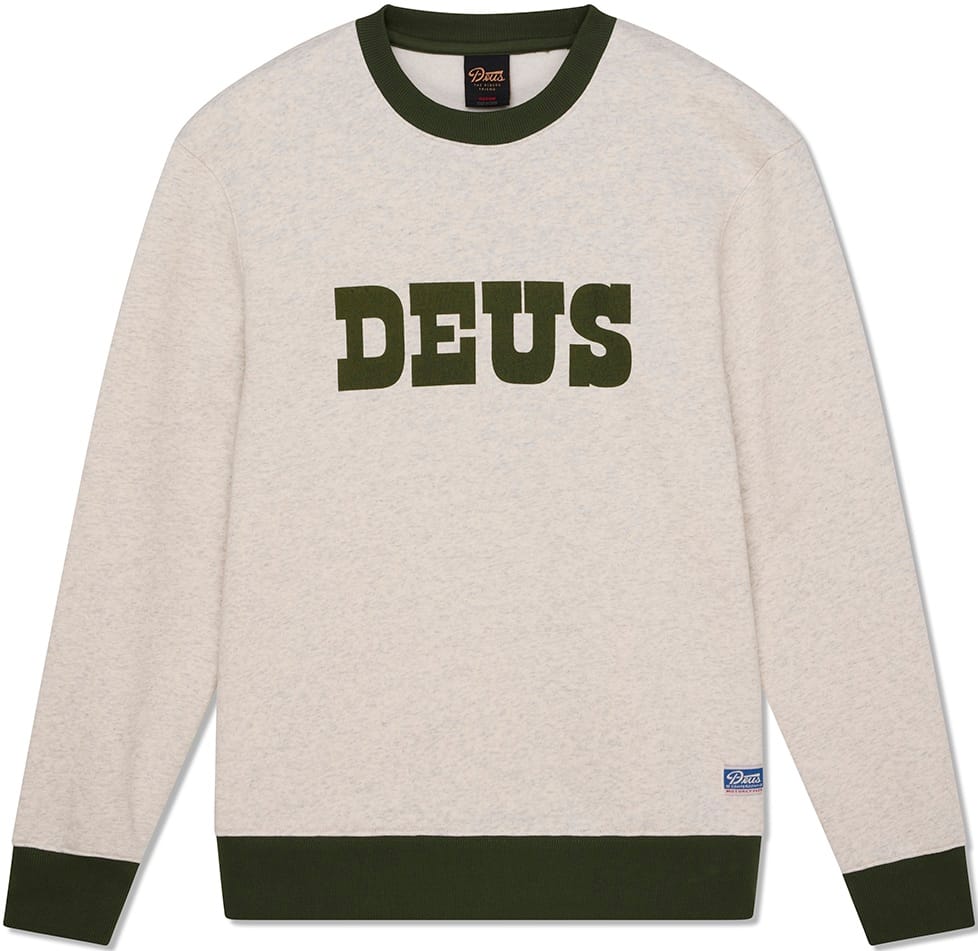 DEUS EX MACHINA DE CUELLO REDONDO PICKLOCK CREW LIGHT GREY MARLE FRONT