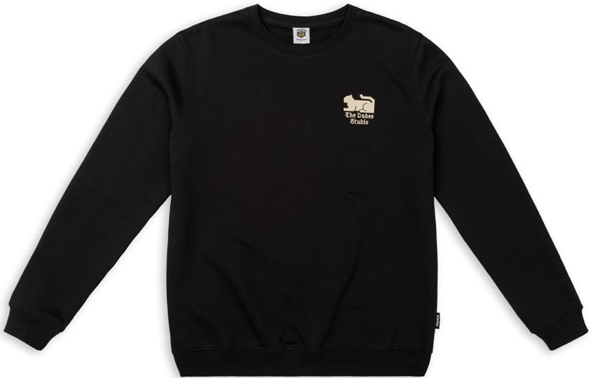 THE DUDES SUDADERA SIN CAPUCHA STUDIO CREW BLACK FRONT
