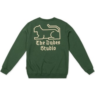 THE DUDES SUDADERA SIN CAPUCHA STUDIO CREW BOTTLE GREEN BACK