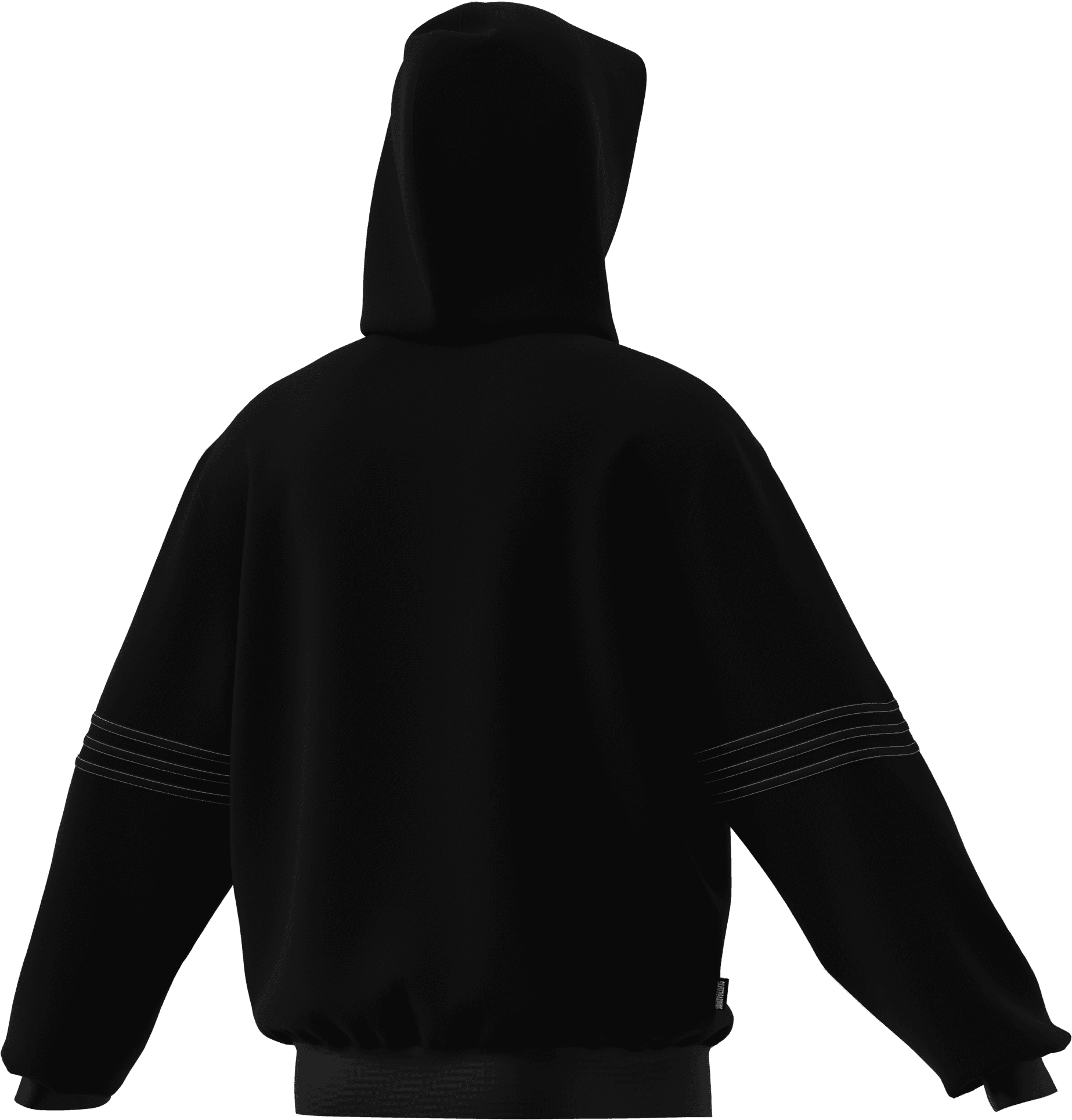 ADIDAS ORIGINAL SUDADERA CAPUCHA CLASSIC HOODIE BLACK WHITE JV7536 BACK