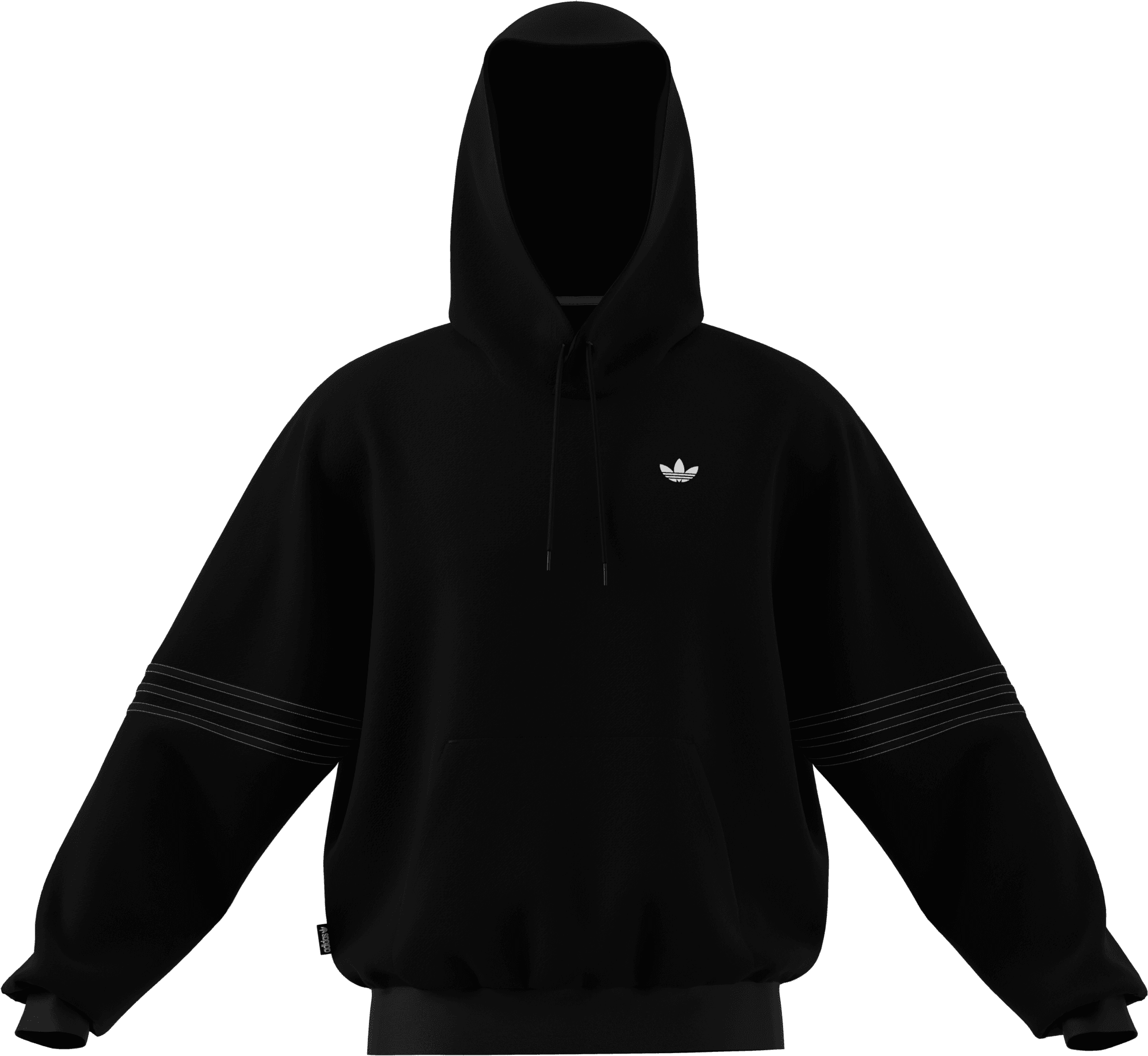 ADIDAS ORIGINAL SUDADERA CAPUCHA CLASSIC HOODIE BLACK WHITE JV7536 FRONT