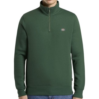 DICKIES SUDADERA SIN CAPUCHA UN CUARTO DE CREMALLERA OAKPORT QUARTER ZIP PINE NEEDLE GREEN FRONT