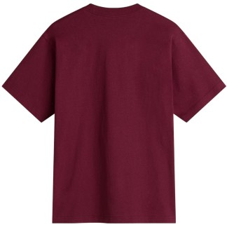 VANS CAMISETA DE MANGA CORTA LEFT CHEST LOGO II LOOSE BURGUNDY BACK