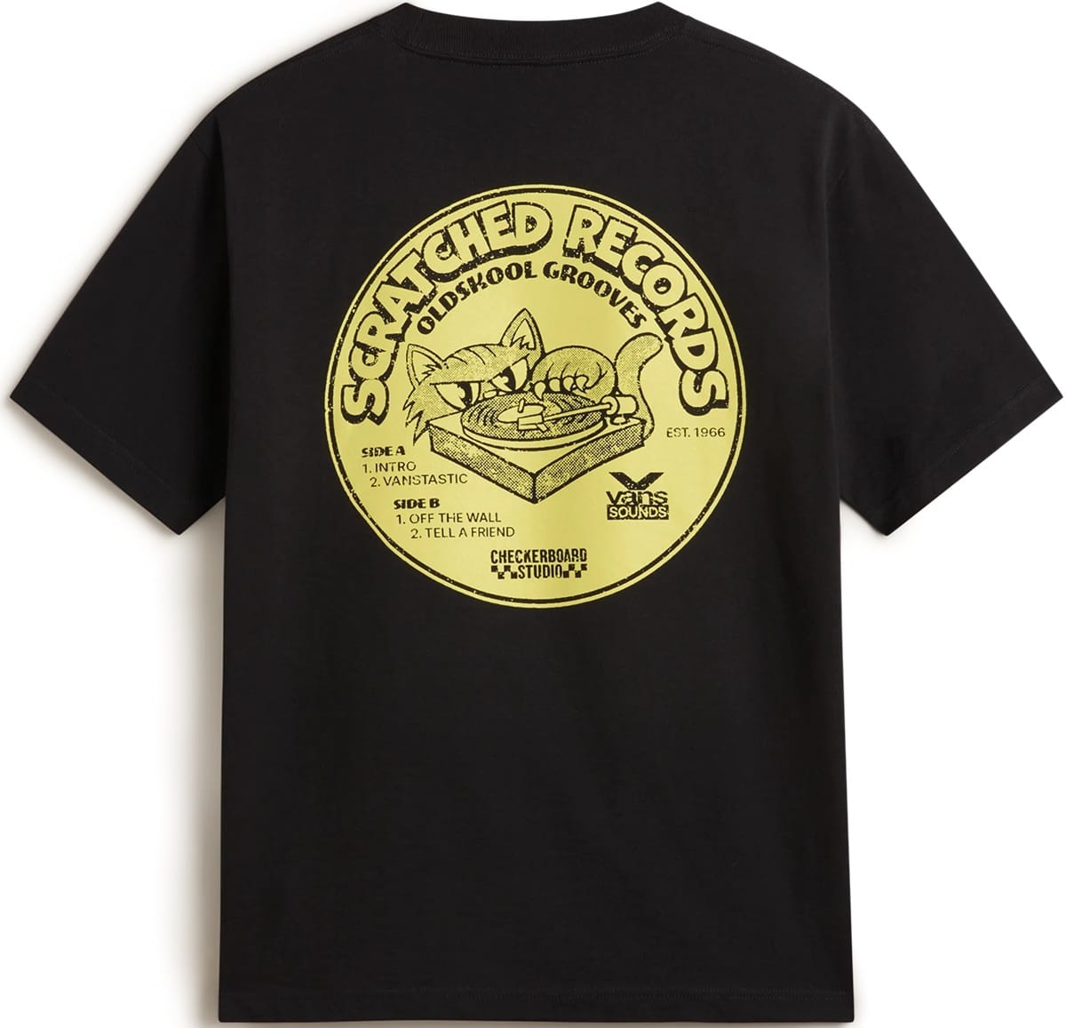 VANS CAMISETA DE MANGA CORTA SCRATCHED RECORDS BLACK BACKjpg