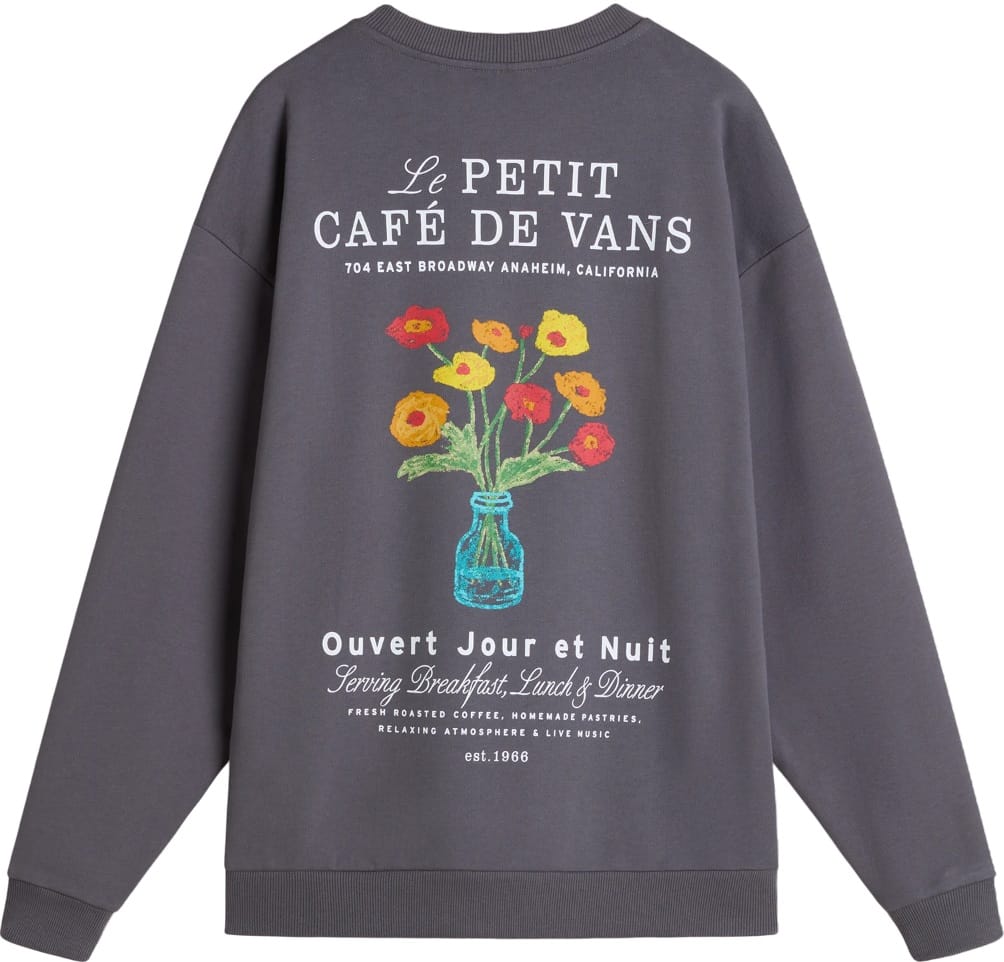 VANS SUDADERA DE MUJER DE CUELLO REDONDO CAFE VANS OS PO ASPHALT BACK