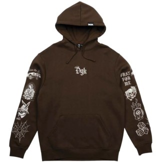 DGK SUDADERA DE CAPUCHA CRAZY LIFE HOODED FLEECE BROWN FRONT