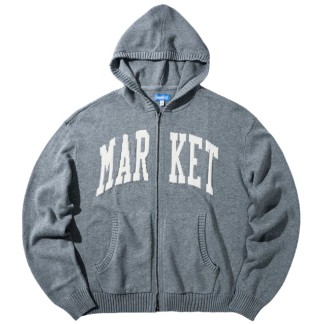 MARKET JERSEY SUDADERA DE PUNTO CLASSIC MARKET ARC FULL ZIP HOODIE HEATHER GREY FRONT