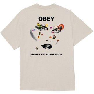 OBEY CAMISETA MANGA CORTA FACE OF SUBVERION SILVER GREY BACK