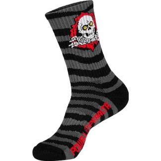 POWELL PERALTA CALCETINES RIPPER STRIPES CHARCOAL BLACK LATERAL