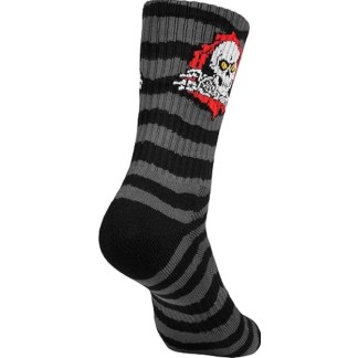 POWELL PERALTA CALCETINES RIPPER STRIPES CHARCOAL BLACK LATERAL TRASERA