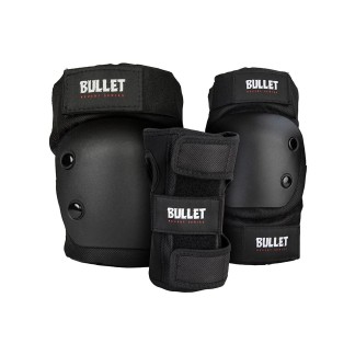 BULLET PROTECCIONES DE SKATE TRIPLE PAD SET REVERT COMBO JUNIOR BLACK