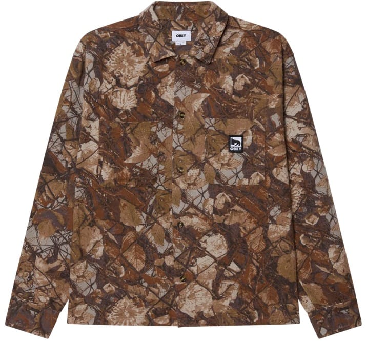 OBEY CAMISA DE MANGA LARGA FENCE CAMO MULTI FRONT