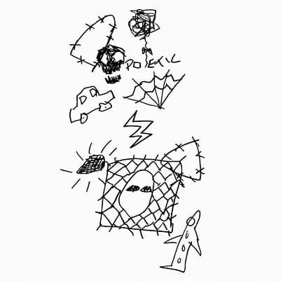 POETIC COLLECTIVE CAMISETA DE MANGA CORTA DOODLE SKETCH WHITE FRONTZOOM