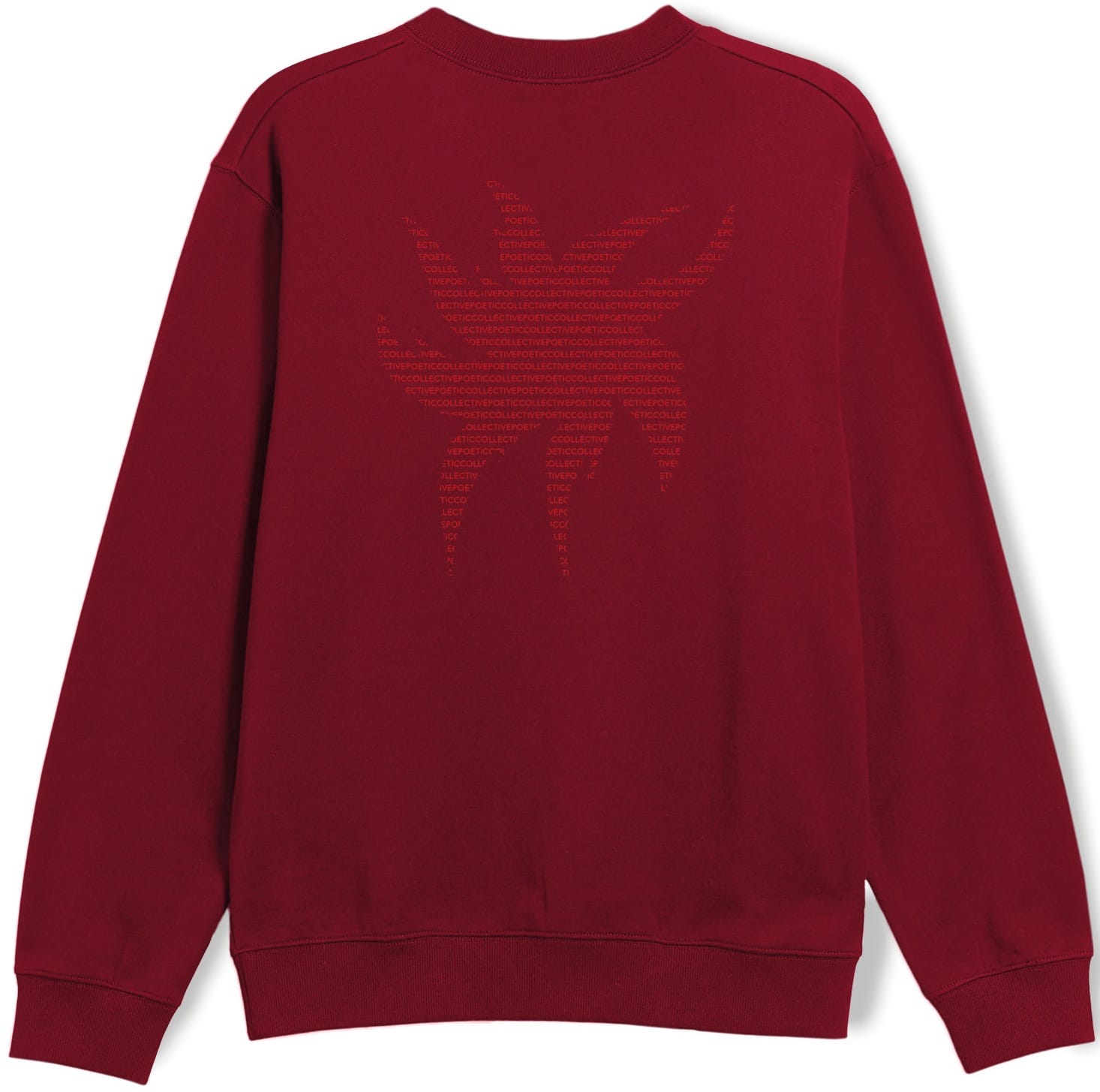 POETIC COLLECTIVE SUDADERA DE CUELLO REDONDO TEXT SYMBOL CREWNECK RED BACK