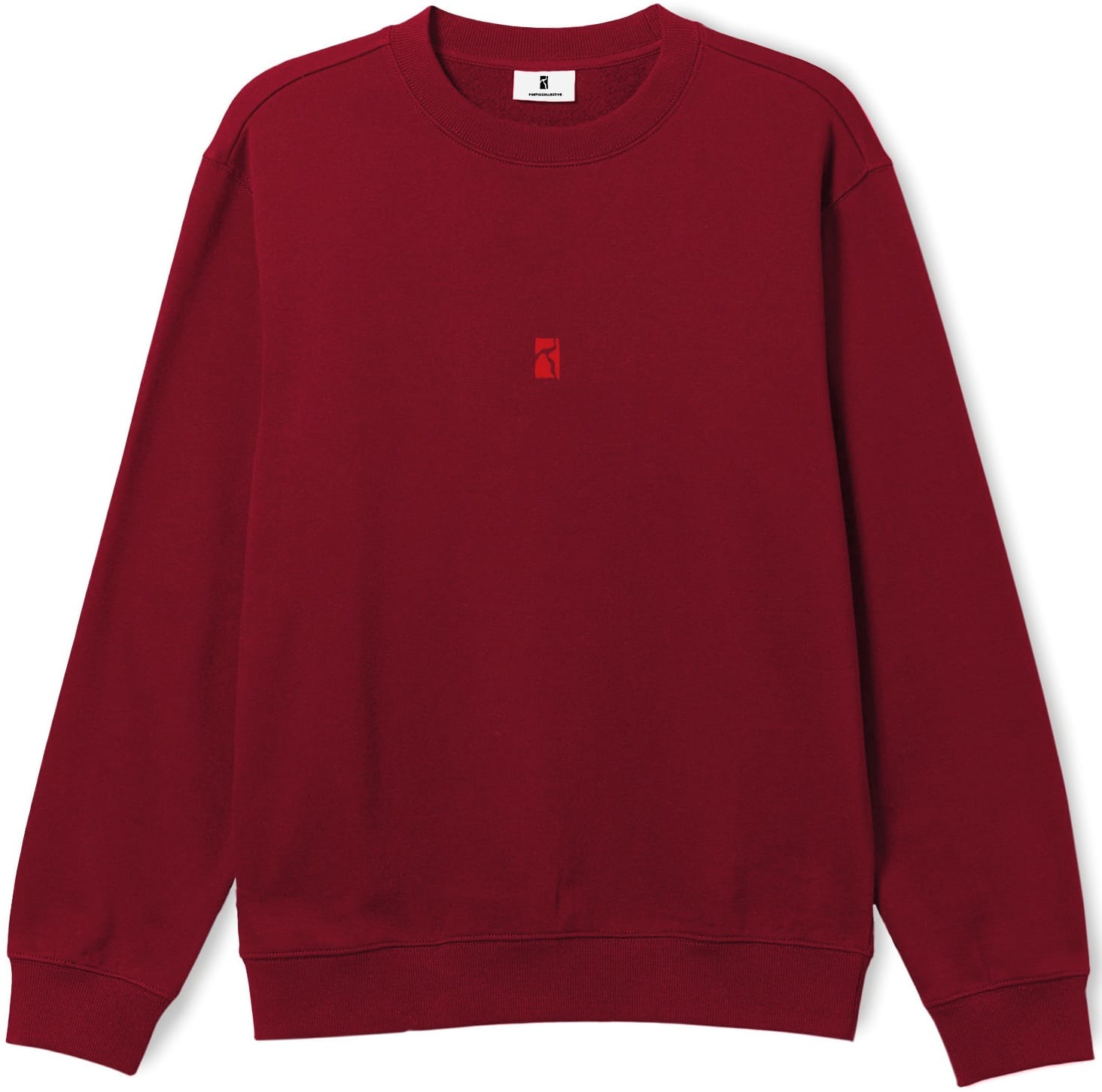 POETIC COLLECTIVE SUDADERA DE CUELLO REDONDO TEXT SYMBOL CREWNECK RED FRONT