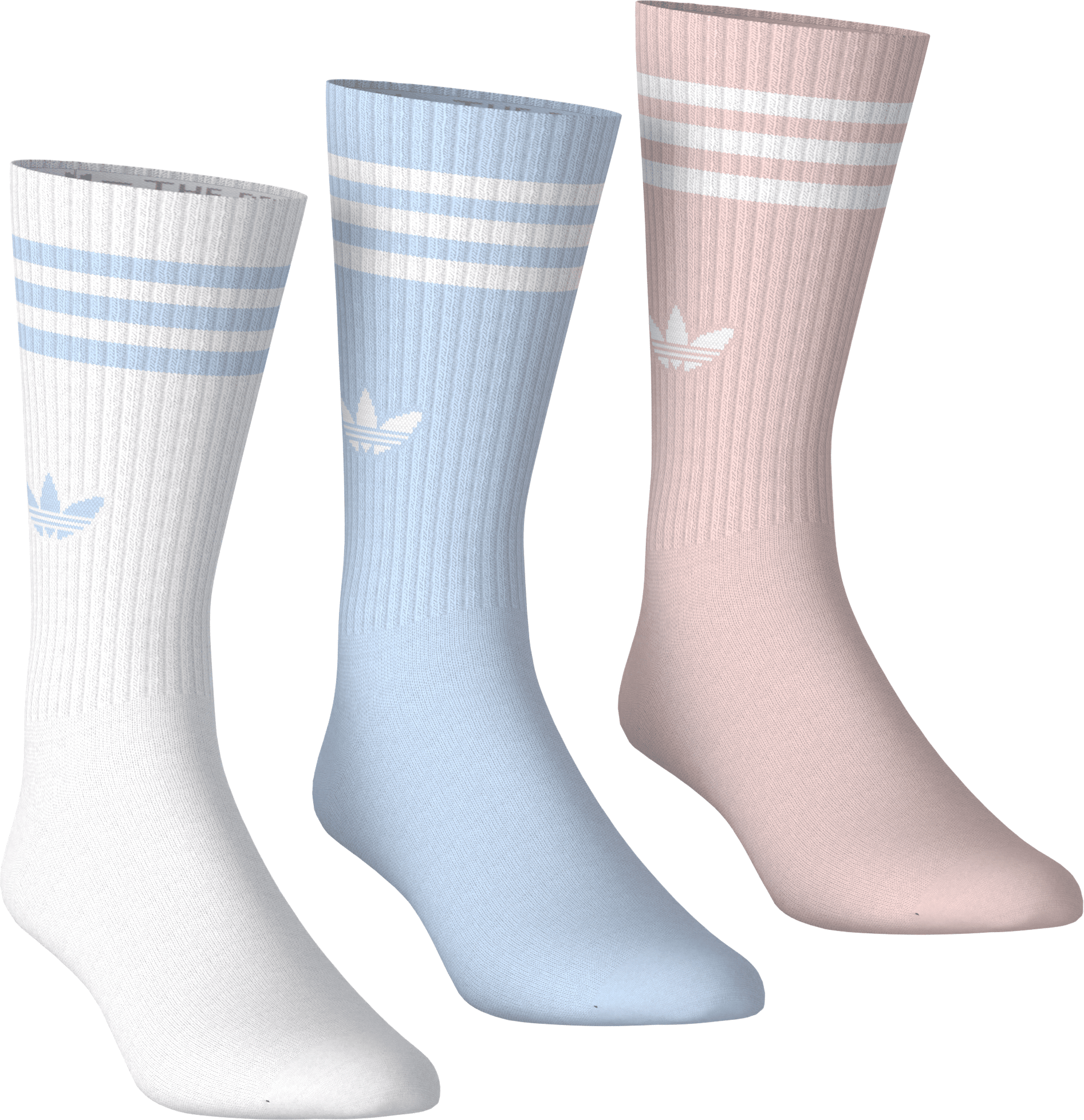 ADIDAS CALCETINES 3S HIGH CR S 3P WHITE CYAN PINK FRONT KQ8931