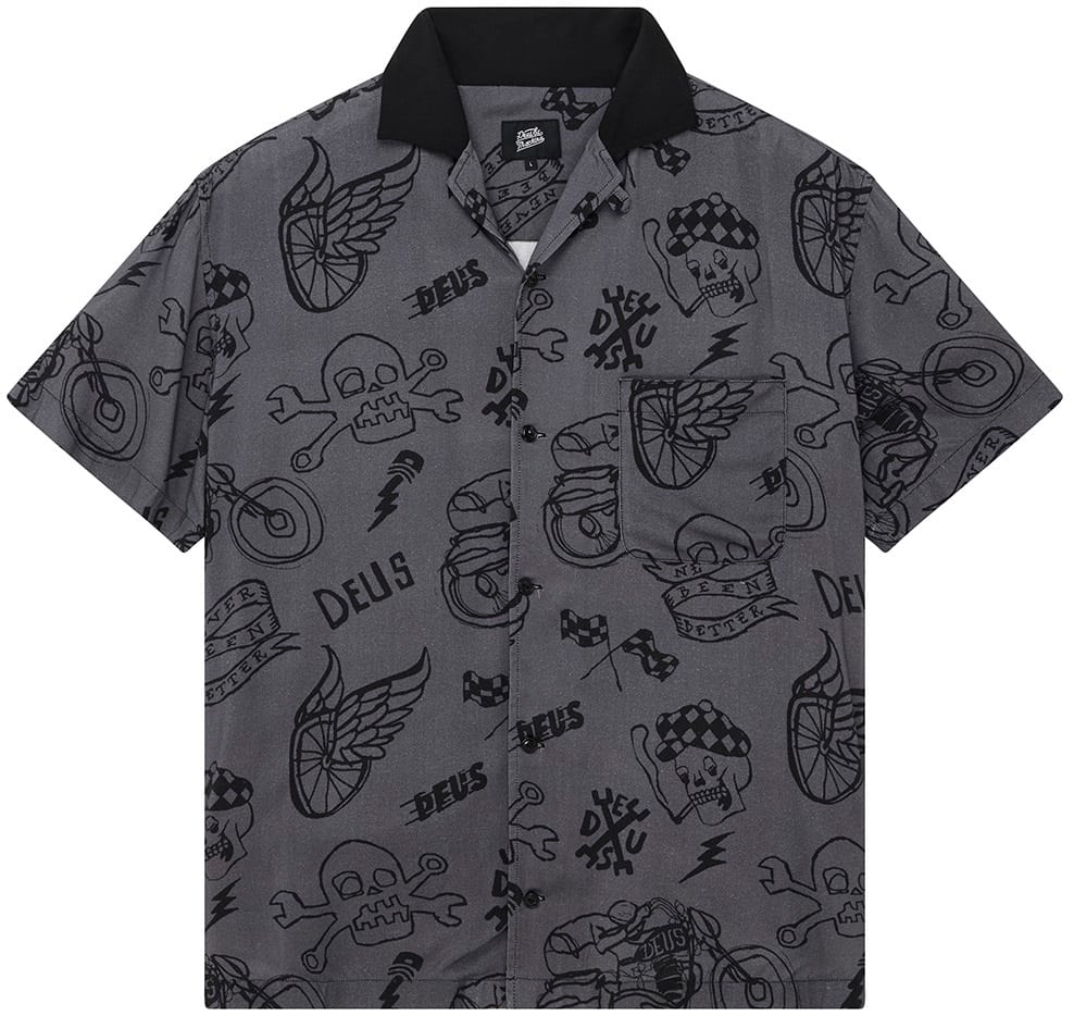 DEUS EX MACHINA CAMISA MANGA CORTA DOODLE SS SHIRT BLACK FRONT