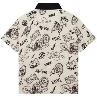 DEUS EX MACHINA CAMISA MANGA CORTA DOODLE SS SHIRT IVORY BACK