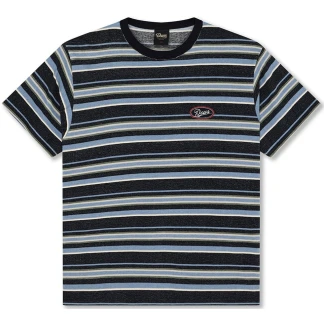 DEUS EX MACHINA CAMISETA MANGA CORTA FORECOURT STRIPE NAVY FRONT