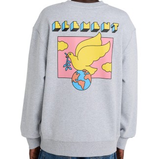 ELEMENT SUDADERA CUELLO REDONDO WORLD PEACE CREW MID GREY HEATHER BACK ELYSF00339 SGBH