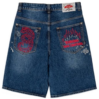 GRIMEY BERMUDA TEJANA DROPPIN SCIENCE BAGGI DEEP INDIGO BACK