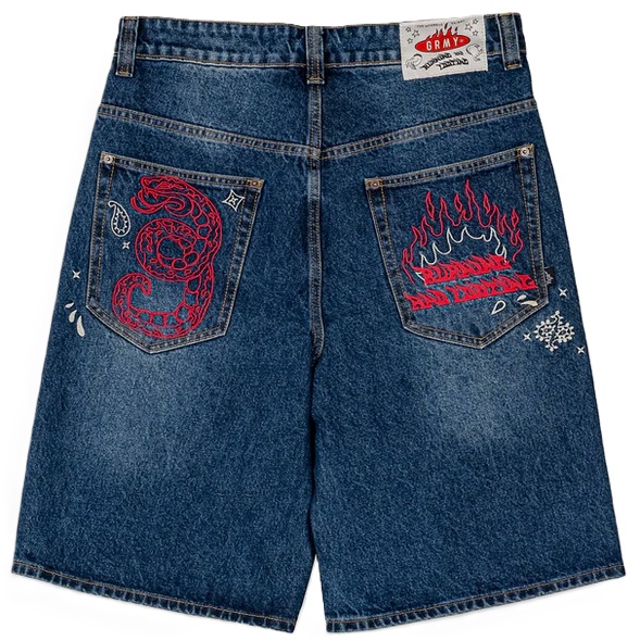 GRIMEY BERMUDA TEJANA DROPPIN SCIENCE BAGGI DEEP INDIGO BACK