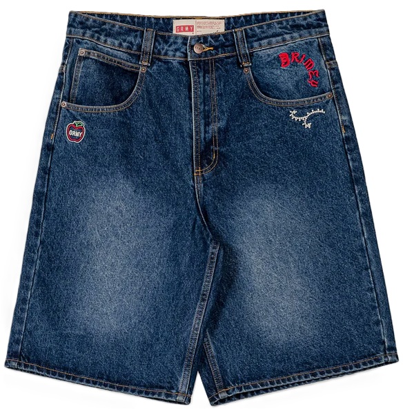 GRIMEY BERMUDA TEJANA DROPPIN SCIENCE BAGGI DEEP INDIGO FRONT