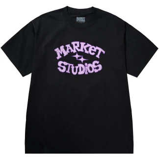 MARKET CAMISETA MANGA CORTA SMILEY OLD SCHOOL WASEHD BLACK FRONT