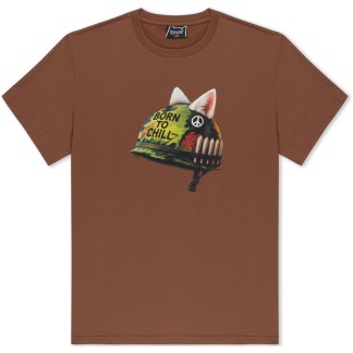RIPNDIP CAMISETA MANGA BORN TO CHILL BROWN WASHED FRONT