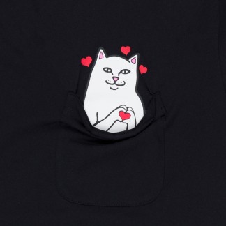 RIPNDIP CAMISETA MANGA CORTA NERMAL LOVES POCKET BLACK BOLSILLO